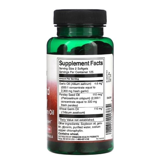 Garlic and Parsley with Wheat Germ Oil, 250 softgels, Swanson - Vitax.ro