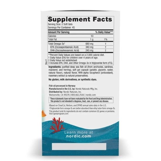 Ultimate Omega Junior, 680mg, 90 softgels, Nordic Naturals - Vitax.ro