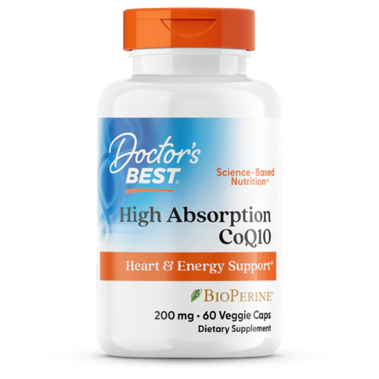 High Absorption CoQ10 with BioPerine, 200mg, 60 vcaps, Doctor's Best - Vitax.ro
