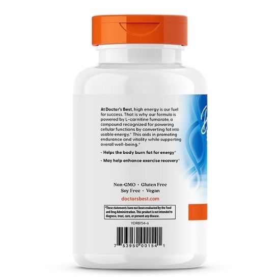 L-Carnitine Fumarate, 855mg, 180 vcaps, Doctor's Best - Vitax.ro