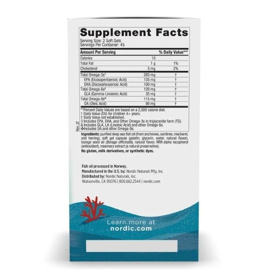 Complete Omega Junior, 283mg, Lemon, 90 softgels, Nordic Naturals - Vitax.ro