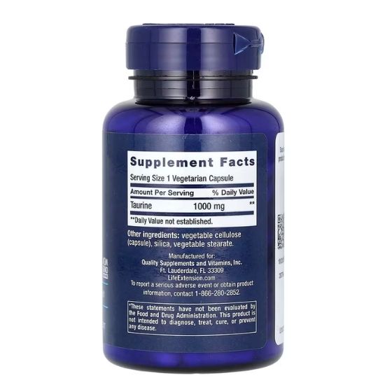 Taurine, 1000mg, 90 vcaps, Life Extension - Vitax.ro