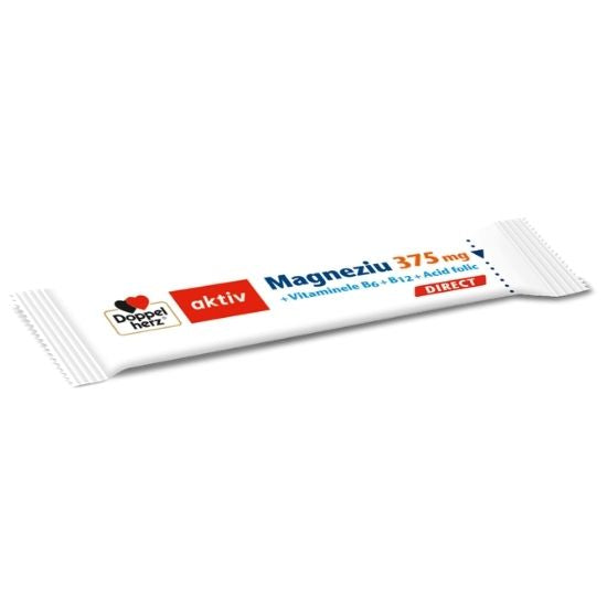 Magneziu 375 mg + Vitaminele B6 + B12 + Acid folic, Direct, 20 plicuri, Doppelherz - Vitax.ro