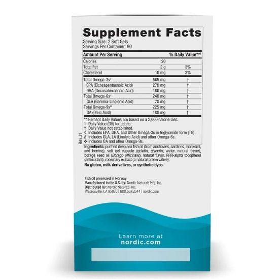 Complete Omega, 565mg, Lemon, 180 softgels, Nordic Naturals - Vitax.ro