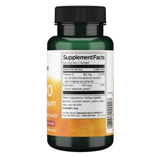 E-400 with Selenium, 400IU, 90 softgels, Swanson - Vitax.ro