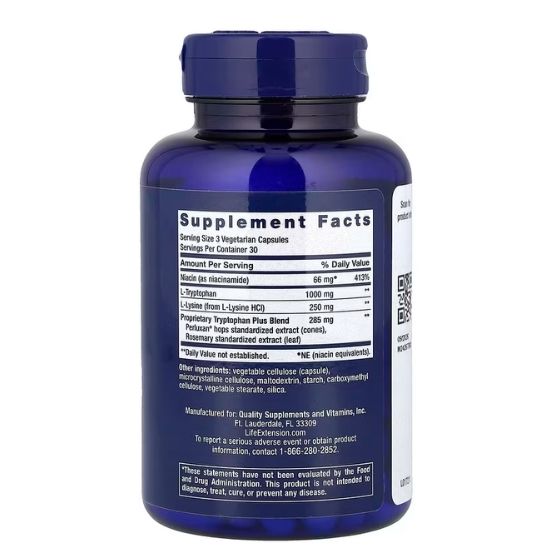 Optimized Tryptophan Plus, 90 vcaps, Life Extension - Vitax.ro
