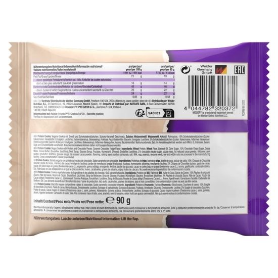 Protein Cookies, Caramel Choco Fudge, 90g, Weider