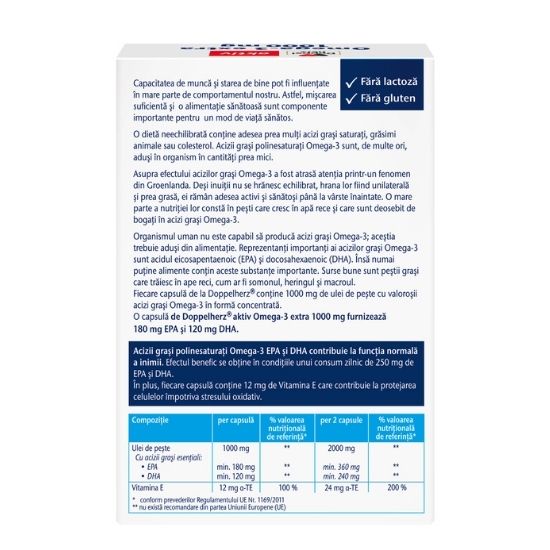 Omega 3 extra, 1000 mg, 60 capsule, Doppelherz - Vitax.ro