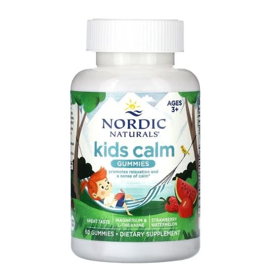 Kids Calm Gummies, Strawberry Watermelon, 60 gummies, Nordic Naturals - Vitax.ro