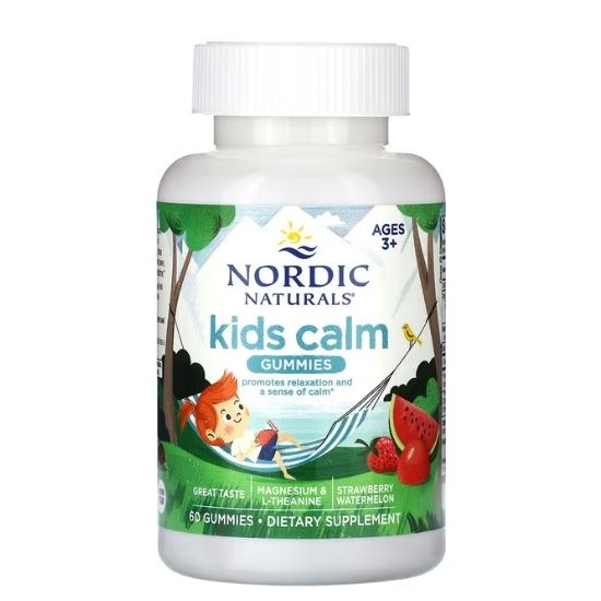 Kids Calm Gummies, Strawberry Watermelon, 60 gummies, Nordic Naturals - Vitax.ro