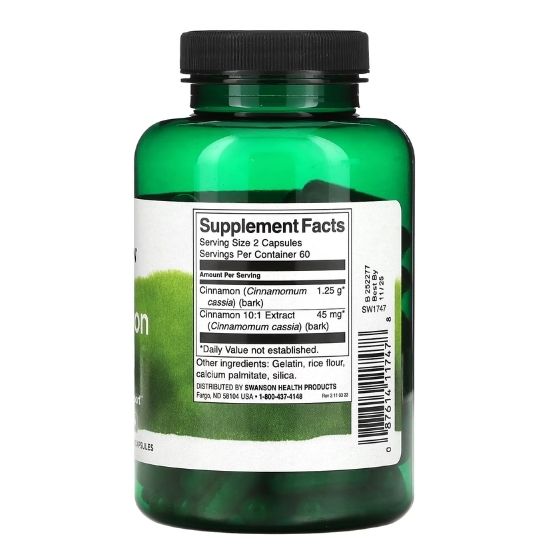Cinnamon Bark, Maximum Strength, 120 caps, Swanson - Vitax.ro