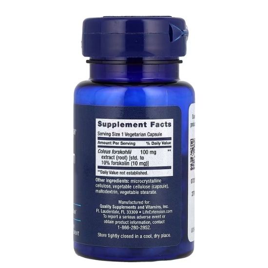 Forskolin, 10mg, 60 vcaps, Life Extension - Vitax.ro