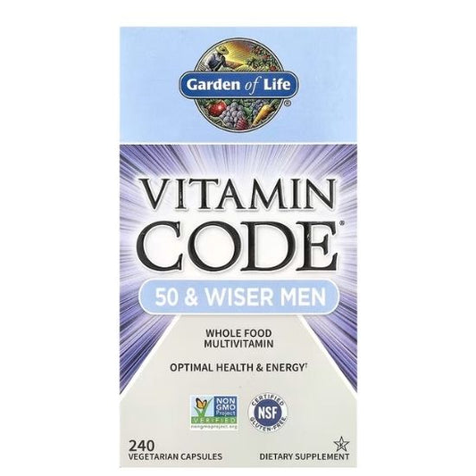 Vitamin Code 50 & Wiser Men, 240 vcaps, Garden of Life - Vitax.ro