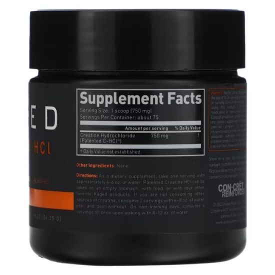 Creatine HCl, Unflavored, 56g, Kaged Muscle