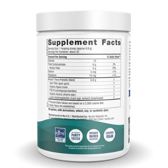 Nordic Flora Prebiotic Powder, 204g, Nordic Naturals - Vitax.ro