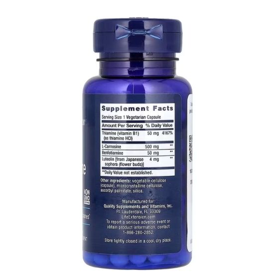Super Carnosine, 500mg, 60 vcaps, Life Extension - Vitax.ro