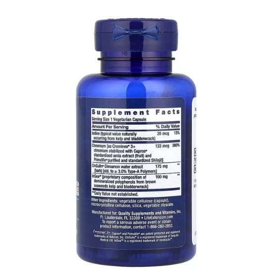 CinSulin with InSea2 & Crominex 3+, 90 vcaps, Life Extension - Vitax.ro