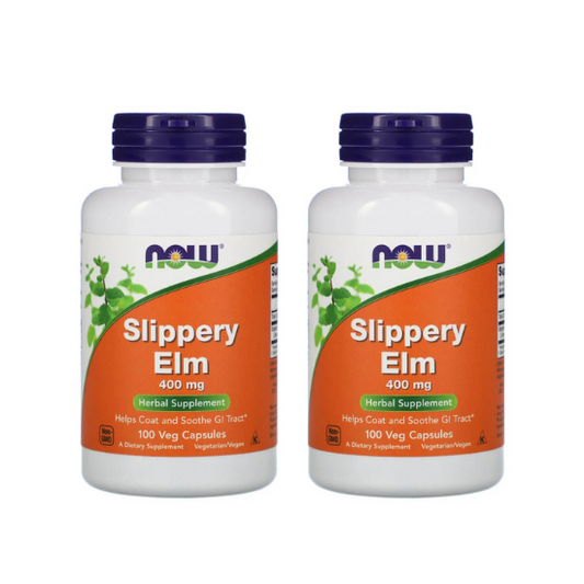 Pachet Slippery Elm, 400mg, 100 vcaps, NOW Foods - Vitax.ro