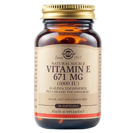 Vitamin E, 1000 UI, 50 softgels, Solgar