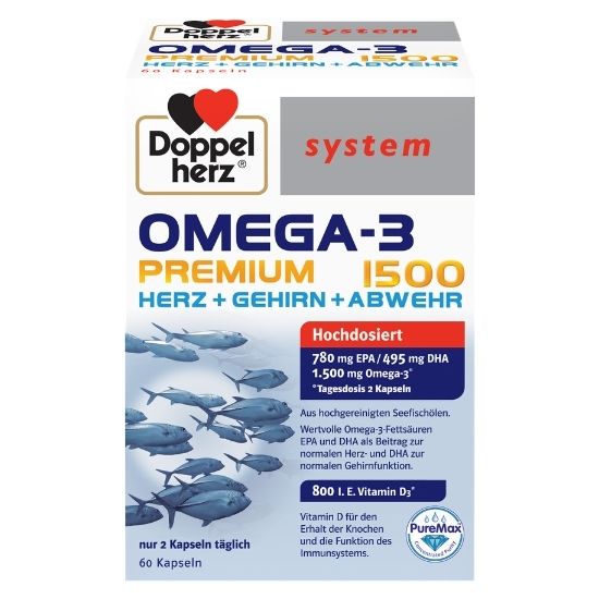 Omega 3 Premium 1500 System, 60 capsule, Doppelherz - Vitax.ro