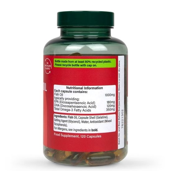 Omega 3 Fish Oil, 1000mg, 120 caps, Holland & Barrett - Vitax.ro