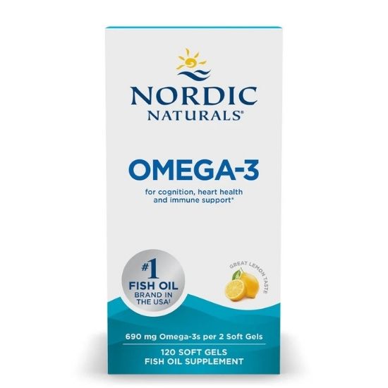 Omega-3, 690mg Lemon, 120 softgels, Nordic Naturals - Vitax.ro