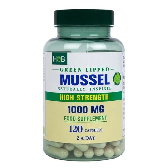 Green Lipped Mussel, 1000mg, 120 caps, Holland & Barrett - Vitax.ro
