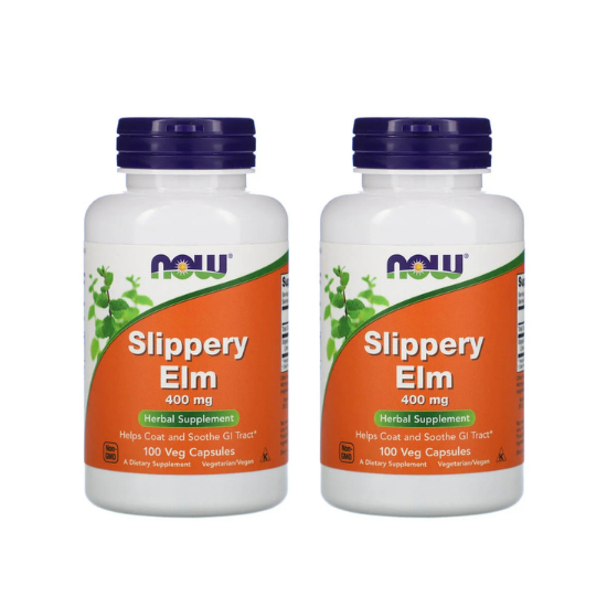 Pachet Slippery Elm, 400mg, 100 vcaps, NOW Foods - Vitax.ro