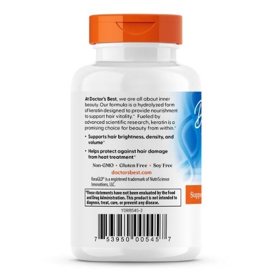 Hydrolyzed Keratin, 500mg, 60 vcaps, Doctor's Best - Vitax.ro