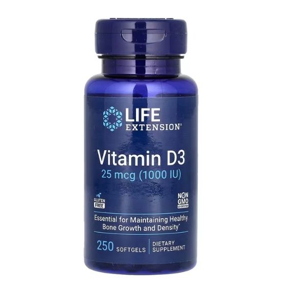 Vitamin D3, 1000IU, 250 softgels, Life Extension - Vitax.ro