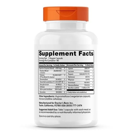 Digestive Enzymes, 90 vcaps, Doctor's Best - Vitax.ro