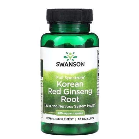 Full Spectrum Korean Red Ginseng Root, 400mg, 90 caps, Swanson - Vitax.ro