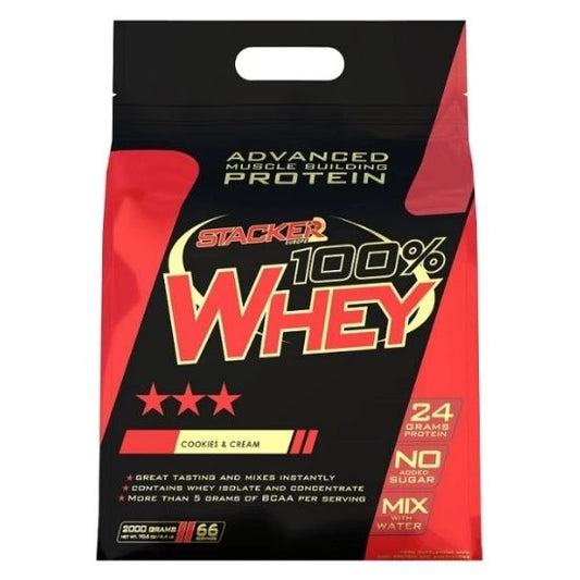 100% Whey, Cookies & Cream, 2000g, Stacker2 Europe - Vitax.ro