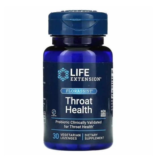 Florassist Throat Health, 30 vegetarian lozenges, Life Extension - Vitax.ro