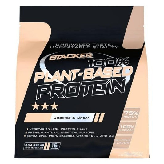 100% Plant Based Protein, Cookies & Cream, 454g, Stacker2 Europe - Vitax.ro