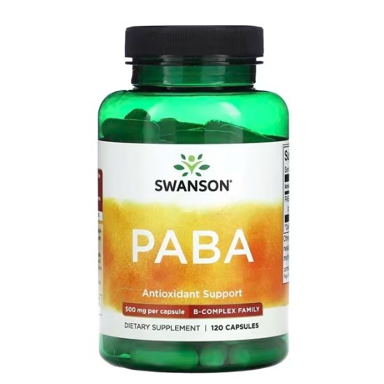 PABA, 500mg, 120 caps, Swanson - Vitax.ro