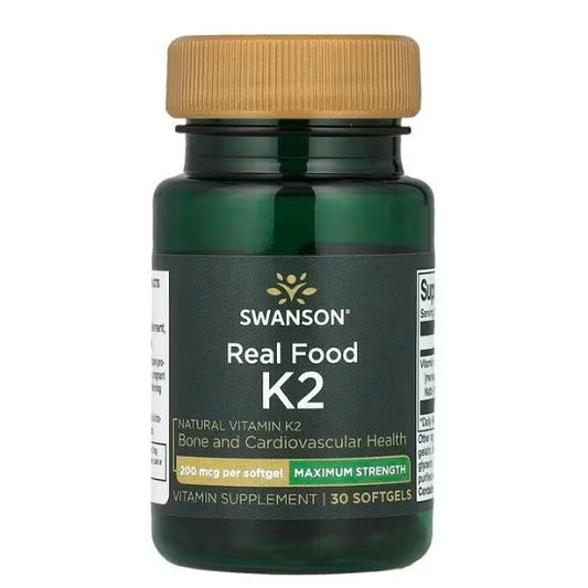 Real Food K-2, 200mcg, 30 softgels, Swanson - Vitax.ro