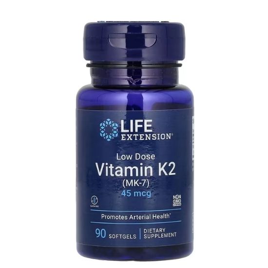 Low Dose Vitamin K2 (MK-7), 45mcg, 90 softgels, Life Extension - Vitax.ro