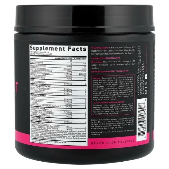 Pre-Workout, Berry Blast, 604g, Kaged Muscle - Vitax.ro