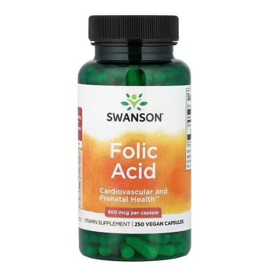 Folic Acid, 800mcg, 250 caps, Swanson - Vitax.ro