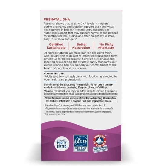 Prenatal DHA, 830mg Strawberry, 90 softgels, Nordic Naturals - Vitax.ro