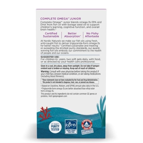 Complete Omega Junior, 283mg, Lemon, 90 softgels, Nordic Naturals - Vitax.ro
