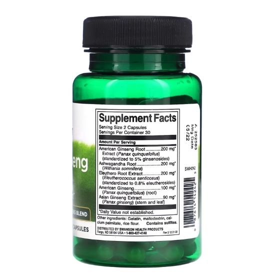 Dual Ginseng Plus, 60 caps, Swanson - Vitax.ro
