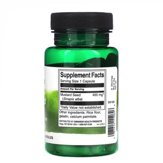 Full Spectrum Mustard Seed 400mg, 60 caps, Swanson - Vitax.ro
