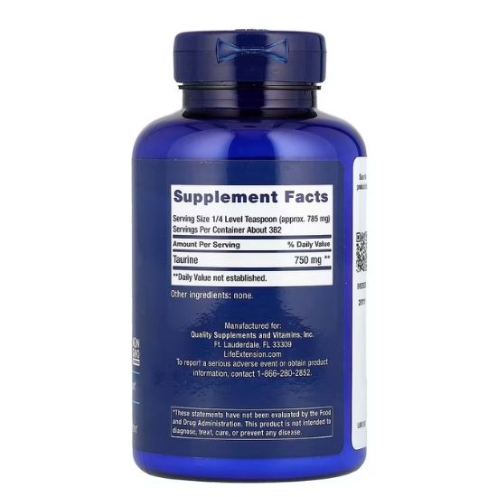 Taurine Powder, 300g, Life Extension - Vitax.ro