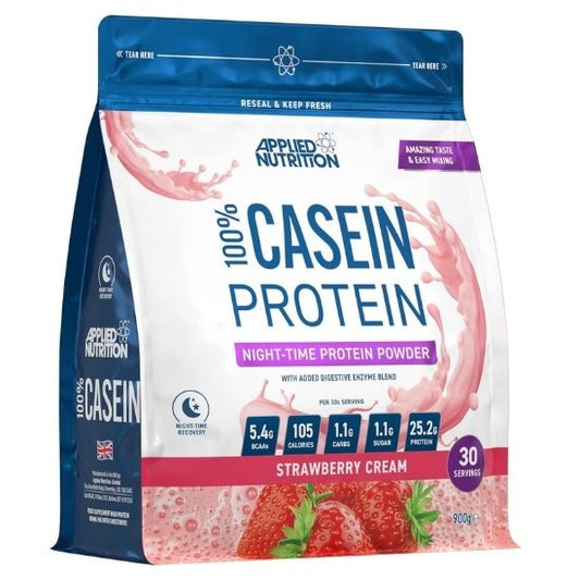 100% Casein Protein, Strawberry Cream, 900g, Applied Nutrition - Vitax.ro