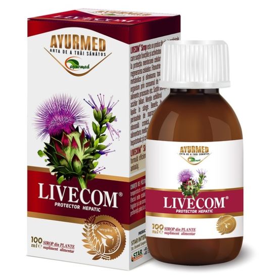 Livecom Sirop Cu Zahar, 100 Ml, Ayurmed | Vitax.ro
