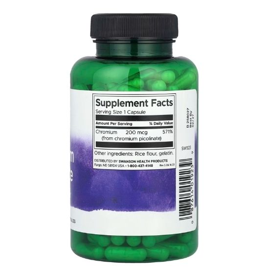 Chromium Picolinate, 200mcg, 200 caps, Swanson - Vitax.ro