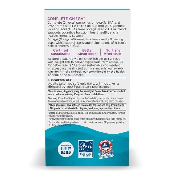 Complete Omega, 565mg, Lemon, 180 softgels, Nordic Naturals - Vitax.ro