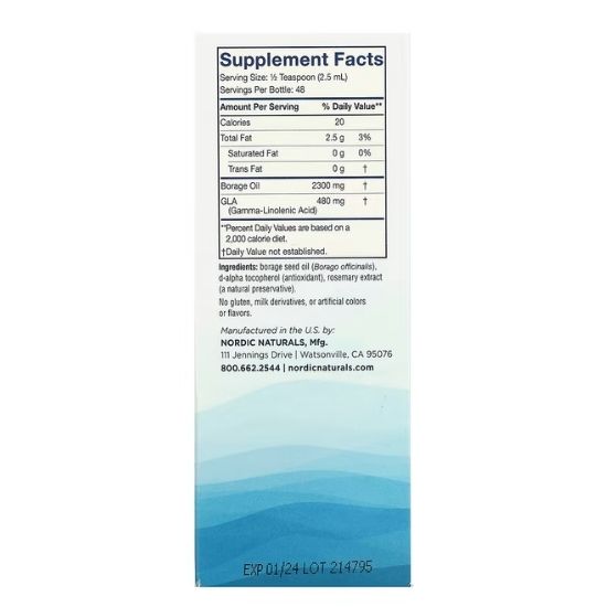 Borage Oil, 119 ml, Nordic Naturals - Vitax.ro